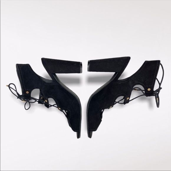 INDIGO RD | Black Lace Up Heels - Picture 4 of 6